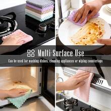 24 Pack Kitchen Dishcloths - Does Not Shed Fluff - Reusable Dish Towels, Dish Cloths, Super Absorbent Coral Fleece Cleaning Cloths, Nonstick Oil Washable Fast Drying, 7 X 9 Inch (Multicolor) - Nhiều màu - Xem 6