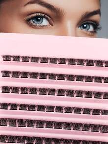 DAIFIYAN 120pcs Bulu Mata Palsu Tipis Individual - Tampilan Alami, D-Curl Terangkat, Lembut, Ekstensi Bulu Mata DIY untuk Volume & Panjang Tingkat Salon - Mudah Dipakai, Dapat Digunakan Kembali, Nyaman Dipakai - Hitam - View 4