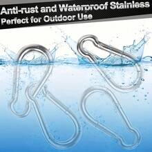 4pcs M8 Heavy Duty Outdoor Hanging Hooks With Spring Snap Clips, Suitable For Camping, Hammocks, Fishing, Camping Accessories Quick Link - 4pcs - View 4