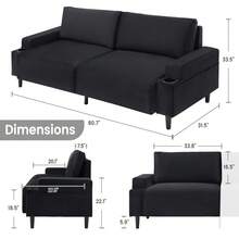 Sofas & Couches - Black - View 8