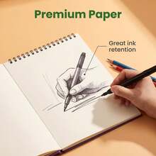40 Pages A4 Sketchbook, City Sketch Spiral Notebook, Thick 110g Drawing Paper For Art Students - A4 - View 5