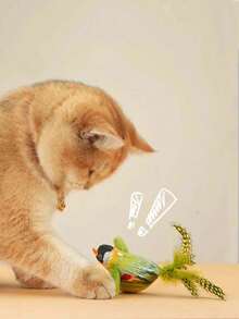2件装猫玩具 - 逼真鸣叫小鸟,自娱自乐,缓解无聊,互动猫玩具,悬挂式发声仿真鸟毛绒玩具,带人造羽毛,猫咪鸣叫鸟玩具,羽毛颜色和长度可能有所不同 - 彩色 - 查看 3