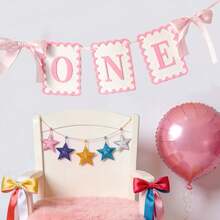1st Birthday Chair Banner, Letter Banner, Backdrop, Boy/Girl 1st Birthday Ribbon Banner, Fairy Baby Photo Props Party Decor, Baby Shower, 1st Birthday Decoration, Pregnancy Announcement, 1st Birthday, Baby Shower Pacifier, Gender Reveal Party, Baby Shower Games - Multicolor - View 11