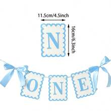 1st Birthday Chair Banner, Letter Banner, Backdrop, Boy/Girl 1st Birthday Ribbon Banner, Fairy Baby Photo Props Party Decor, Baby Shower, 1st Birthday Decoration, Pregnancy Announcement, 1st Birthday, Baby Shower Pacifier, Gender Reveal Party, Baby Shower Games - Multicolor - View 10
