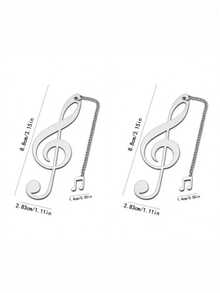1pc Silver Metal Treble Clef Bookmark, Creative Music Note Hollow Bookmark Clip, Music Themed Literary Reading Accessory, Elegant Student Stationery, Piano Teacher Graduation Gift, Ins Style Souvenir - Musical Note Bookmark - View 15