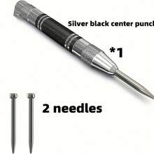 3pcs Adjustable Spring Loaded Metal Automatic Center Punch Tool Set - High Carbon Steel, Non-Slip, Precision Drilling, Alloy Steel, Suitable For Woodworking, Marking, DIY Projects, Professional & Hobby Use - A - View 8