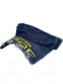 Mũ lưỡi trai denim bạc màu, chất liệu cao cấp, kiểu dáng rách rưới, thêu họa tiết, viền tua rua, năm 2026. - chàng cao bồi cởi trần - Xem 6