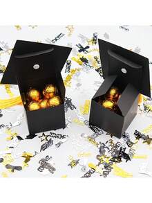 13/5pcs Black Graduation Cap Shaped Gift Boxes, Decorated With Black And Gold Stickers, 2026 Graduation Party Candy & Snack Packaging, DIY Graduation Party Tabletop Decor, Cookies & Candy Boxes - Multicolor - View 4