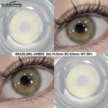 EYESHARE 1 Cặp Kính Áp Kính Màu Nâu Tự Nhiên, Mắt Xám, Màu Đồng Tử Đẹp, Dành Cho Mắt Xanh Dương, Kính Áp Kính Hàng Năm, 14.0mm - AMBER - Xem 4