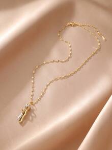 小众设计拥抱造型项链，百搭情侣日常佩戴吊坠项链 - 彩色 - 查看 7