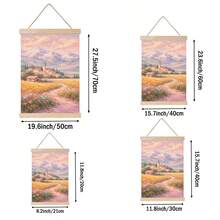 1幅后印象派山水风景画，丹麦柔和花卉草地帆布印刷品 | 现代农舍风格温暖简约乡村风景装饰画，适用于卧室、客厅或办公室，质感丰富的油画风格海报，艺术爱好者礼物，无框或带木质挂轴框 - 圖案3 - 查看 8