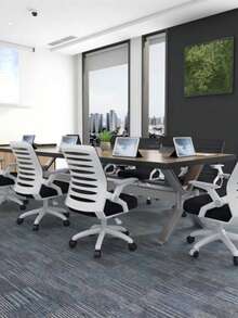 Basic Economical Ergonomic Office Chair - Black and White - View 7