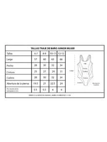 Traje de baño infantil para niña tipo jammer, espalda abierta en forma de "O". Marca Escualo - S (6-7) - Ver 4