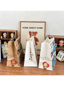 Bolsas de regalo de fiesta de Snoopy de Peanuts, bolsas de papel con estampado de dibujos animados lindos, bolsas de regalo con múltiples patrones de personajes de dibujos animados de Peanuts, adecuadas para empaquetar regalos de cumpleaños y fiestas de estudiantes - Multicolor - Ver 8