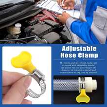 5PCS/10PCS Yellow Stainless Steel Hose Clamp, Adjustable Thumb Screw Key Clamp, (16-25mm), Very Suitable For Pipeline, Automobile And Mechanical Applications. - Hose Clamps - View 8