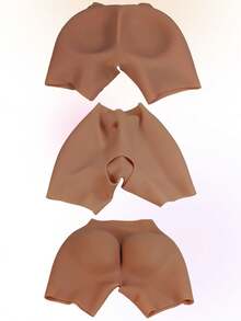 Silicone Shorts, Sculptural Backside, Inspired By The Silent Art Of Shaping - Brown - View 6