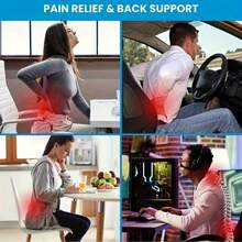1 pieza Cojín de soporte lumbar de espuma de memoria con doble hebilla, alivia la fatiga de la cintura. Adecuado para oficina, hogar, conducción y otros escenarios. Cubierta desmontable y lavable. - 1PC - Ver 3