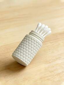 1pc Cotton Swab Storage Box, Portable Travel Cotton Swab Container, Reusable Waterproof Dustproof Cotton Swab Storage Box, Hexagon Textured Cotton Swab Storage Box, Suitable For Bathroom, Makeup, Outdoor Travel - Multicolor - View 7