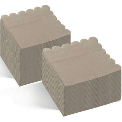 25pcs/50pcs/75pcs/Set Soft Square Wavy Chocolate Brown Napkins, 2-Ply, 25cm*25cm Unfolded, Suitable For: Wedding, Tea Party, Birthday Party Decoration, Party Decoration, Party Supplies, Holiday Decoration, Holiday Supplies