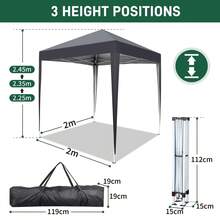Pop Up Gazebo With Sides Blue Outdoor Canopy Wedding Party Tent - Gris - Ver 3