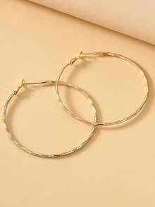 2 đôi khuyên tai tròn lớn, tối giản, đa năng dành cho nữ, phù hợp cho tiệc tùng, kỳ nghỉ và nhiều trang phục. - vòng tròn - Xem 3