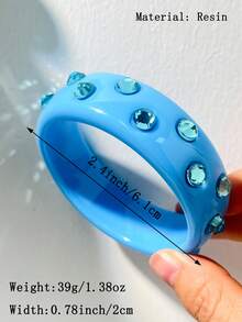 1 chiếc vòng tay cá nhân hóa dành cho nữ thuộc dòng Blue Series, thiết kế hình tròn bất đối xứng và hiệu ứng ba chiều trong suốt bất đối xứng, phù hợp để đeo hàng ngày, dự đám cưới và tiệc tùng. - Nhiều màu - Xem 18