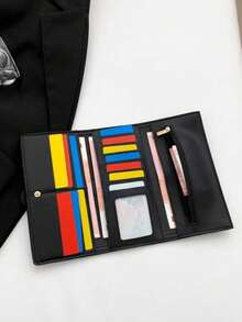 Cartera clásica retro de mujer con estampado de molino de viento en marrón, de tres pliegues con cremallera para monedas, ligera y tipo embrague, regalo ideal para festivales, graduación, día del maestro, cumpleaños, día de la madre, vacaciones, graduación, lindo para mujer - Marrón - Ver 5
