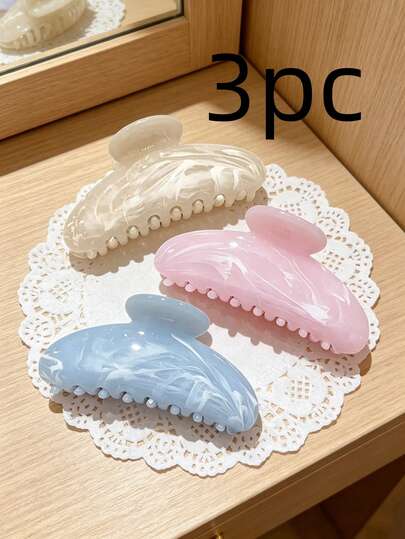 3 chiếc kẹp tóc màu trơn, phù hợp với nhiều độ dày tóc, lý tưởng cho việc đi lại hàng ngày, hẹn hò, đi chơi và sử dụng tại nhà.
