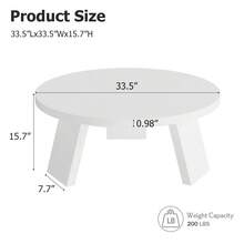 Mesa de centro redonda moderna con patas inclinadas – Mesa central circular de madera para sala de estar o dormitorio – Mesa auxiliar pequeña de estilo rústico – Fácil de montar - Mesa de centro con patas inclinadas y estructura empalmada - Ver 5