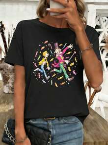 Women T-Shirts - Black - View 1