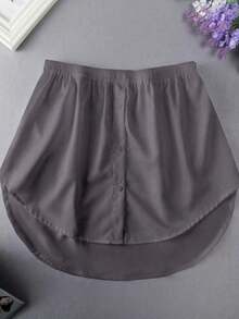 1pc Elastic Waist Extender, Women Shirt Extender, Adjustable Layered Fake Skirt Hem Extender - Khaki - View 3