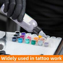 Bộ 100/500/1000 nắp cốc mực xăm JellyfishPro (có đế), cốc mực xăm dùng một lần, bộ dụng cụ xăm hình. - Trong sáng - Xem 7