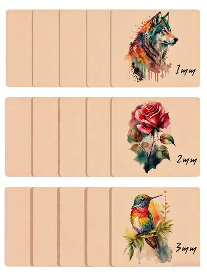 6pcs Mixed Thickness (1mm, 2mm, 3mm) Tattoo Practice Skin - Double-Sided Faux Skin, 8"X6" Size, Suitable For Tattoo, Microblading Practice, For Beginners And Professionals