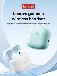 联想LP23蓝牙耳机，配备鲨鱼造型保护盒，半入耳式立体声效果，高清语音通话，高灵敏度麦克风，智能降噪，音乐/游戏双模式，低延迟，长续航，适用于智能手机和电脑 - 查看 4