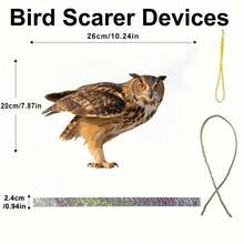 Waterproof Bird Repellent Device, Durable Pest Control, Hanging Realistic Bird Decoy, Wind Chime Style Bird Repeller With Reflective Strips And Bells, Suitable For Yard - Bird Repellent Pendant - View 12