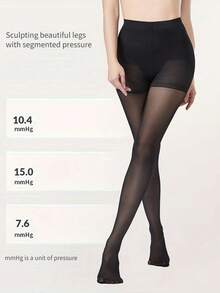 1/3 Pairs Women's Fashion Compression Stockings, 8-18mmHg Graduated Compression, High Elasticity Slimming Pantyhose, Suitable For Daily Office, Home, Leisure And Other Occasions - Multicolor - View 5