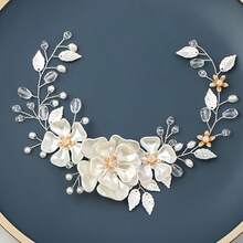1pc Elegant Leaf Design Zinc Alloy Headband, Bridal Wedding Hair Accessory, Suitable For All Seasons,Festival,Party - Multicolor - View 11