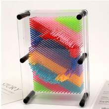 3D Nail Art Handprint Press Board, Reusable DIY Desktop Decoration, Shake To Reset Creative Handprint Display, Large/Small, Pink/Blue/Rainbow, Home Office Gift Room Decor, 3D Printed - Multicolor - View 14