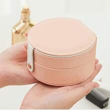 Cute Mini PU Leather Jewelry Storage Box - Wear-Resistant, Waterproof, Dust-Proof, Anti-Tangle. Portable For Travel And Daily Commute. Perfect For Organizing Earrings, Necklaces, Rings And Bracelets. Student Desk Organizer. - Multicolor - View 4