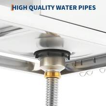 Lavabo utilitario independiente de acero inoxidable – Con uno o dos tazones y grifo – Tablero de drenaje, estantes de almacenamiento, patas ajustables a prueba de óxido – Para restaurante, cocina, lavandería, uso interior y exterior - Plataforma izquierda, tazón individual derecho - Ver 3