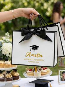 1pc Personalized Graduation Gift Bag, Customizable Text, Customizable Graduation Party Decor, Graduation Gift Bag With Name, Gift For Friends, Class Of 2026 - Multicolor - View 9