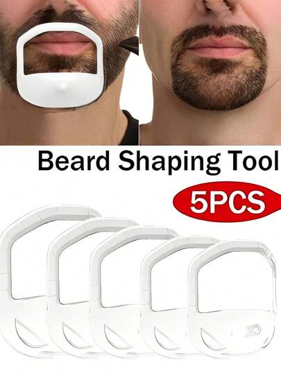 5件套男士胡须造型器套装 - 山羊胡造型器、胡须造型工具、胡须模板和样板、多功能面部毛发造型工具