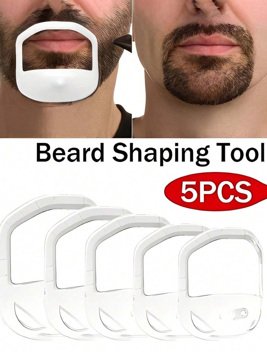 Set de 5 piezas para el cuidado de la barba de los hombres - Plantilla para perilla, herramientas para dar forma a la barba, plantillas y moldes para la barba, herramientas multifuncionales para el peinado del vello facial - multicolor - Ver 1