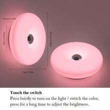 USB Powered Creative LED Minimalist Ambient Light, Touch Switch/Long Press Brightness Adjustment/3 Color Temperature Dimming, Can Be Used As Wall Lamp/Table Lamp, Suitable For Bedroom Nightstand/Indoor Wall/Desk/Countertop/Dining Room Decoration/Party/Gift - Donut - View 9
