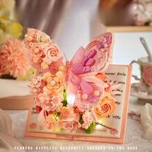 Butterfly Bouquet Small Particle Building Blocks Assembly Ornament Rose Bouquet DIY Building Blocks, Home Decor Ornament, Birthday/Holiday/New Year Gift, Suitable For Gifting - Multicolor - View 8