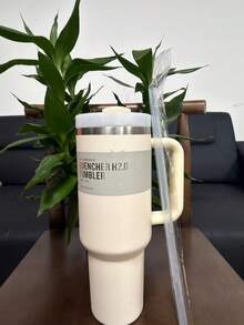 Oversized Straw Tumbler, Stainless Steel Gym Water Bottle, Insulated, High-Quality Design - Multicolor 40oz - View 13