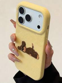 Funda de teléfono con patrón 3D de salchicha de dibujos animados, antideslizante, a prueba de golpes y ligera, duradera, adecuada para iPhone 17 Pro Max 17 Pro 17 16 15 14 13 12 Pro Max 16 11, funda suave a prueba de golpes para otoño/invierno, regalo de Navidad - Amarillo - Ver 4