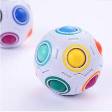 1pc 12-Hole Rainbow Magic Cube Stress Relief Toy, 12-Hole Intelligence Decompression Toy, Press Fun Magic Ball, Random Color - Multicolor - View 4