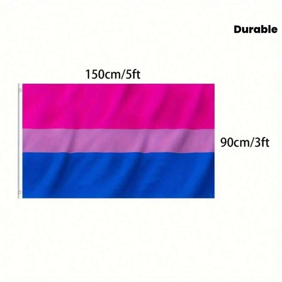 Multi-SizeBisexual Pride Banner - Single Sided Print Polyester Flag With Rustproof Grommets,Indoor LGBT Bisexual Pride Banner For Parades, Events, Home Decor, Event Flags, Bright Stripes, Full Color Display - Cờ trang trí - Xem 1