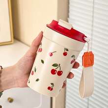1Pc 350/400ML Portable Plastic Coffee Mug With Nylon Lifting Rope, Sealed Leak Proof Water Cup, Tumbler With Lid, Cold And Heat-Resistant Milk Coffee Cup, Reusable Drinking Cup Drinkware, Dishwasher & Refrigerator & Microwave Allowable, Suitable For Students And Adults Use In Home, School, Dorm, Office, Outdoor Camping, Picnic,Travel, Bakc To School - Multicolor - View 7